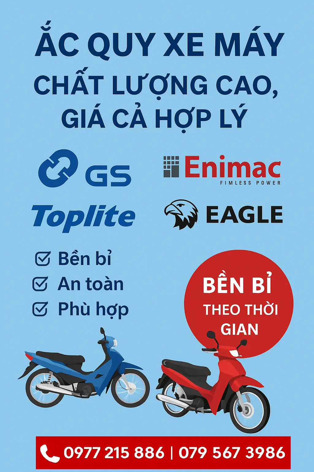 Ắc quy xe máy - xe tay ga